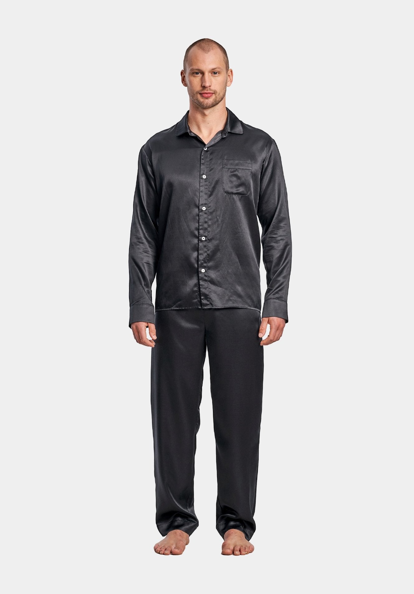 NO 4 Pyjama Set | Black Silk